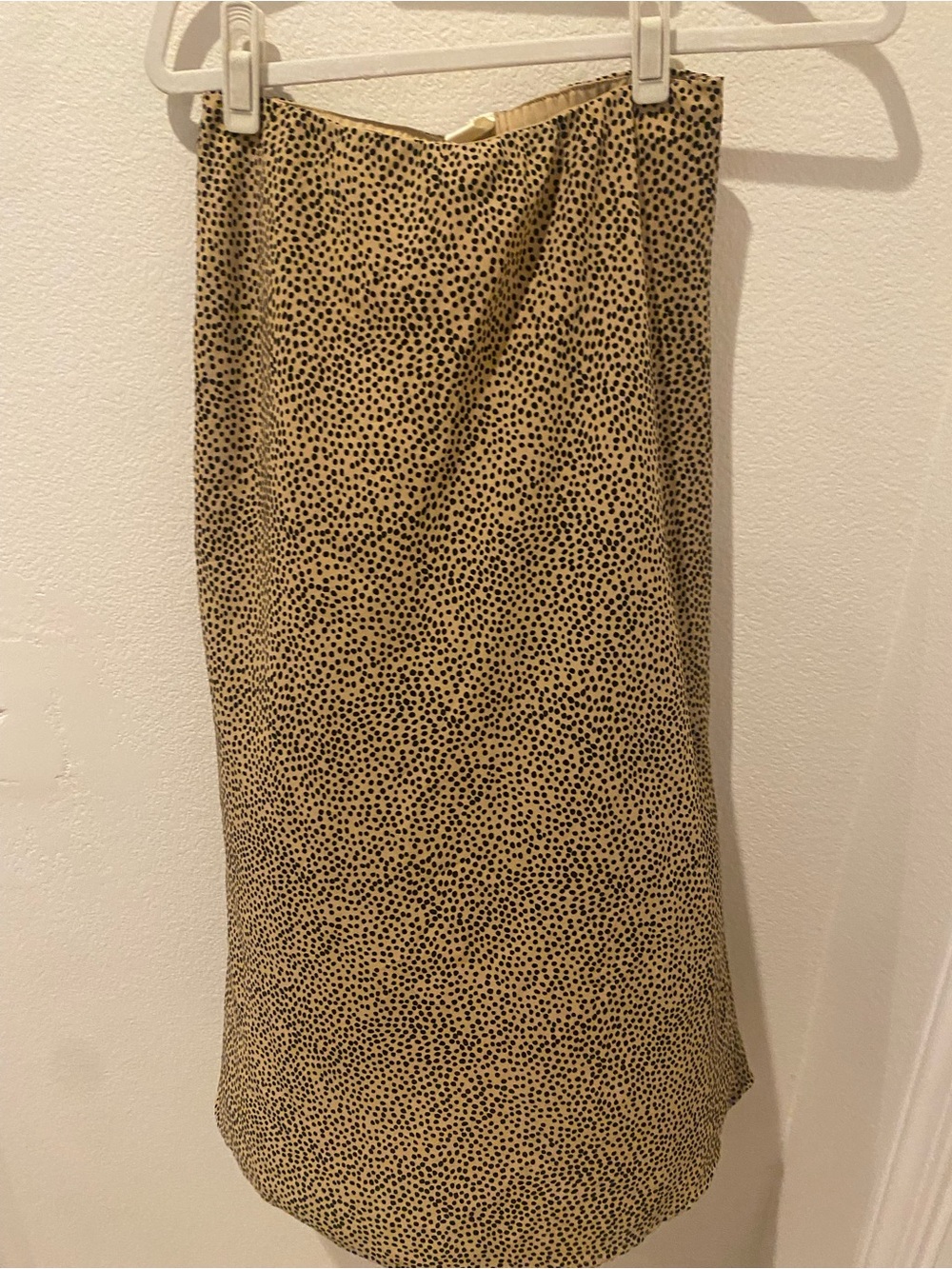 Beige Polka Dot Maxi Skirt